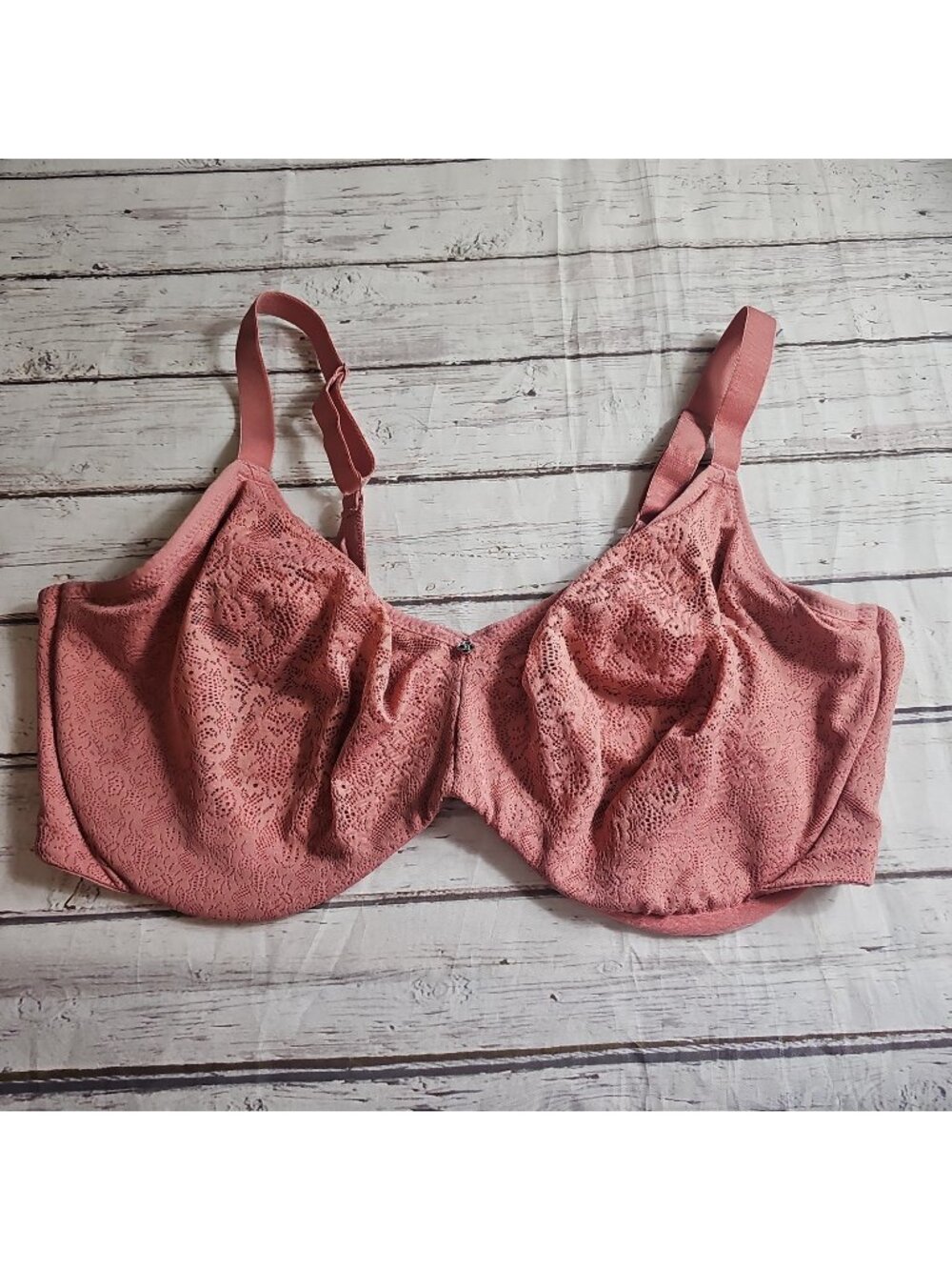 Breezies Unlined Underwire Bra 44 DDD Pink Floral Lace